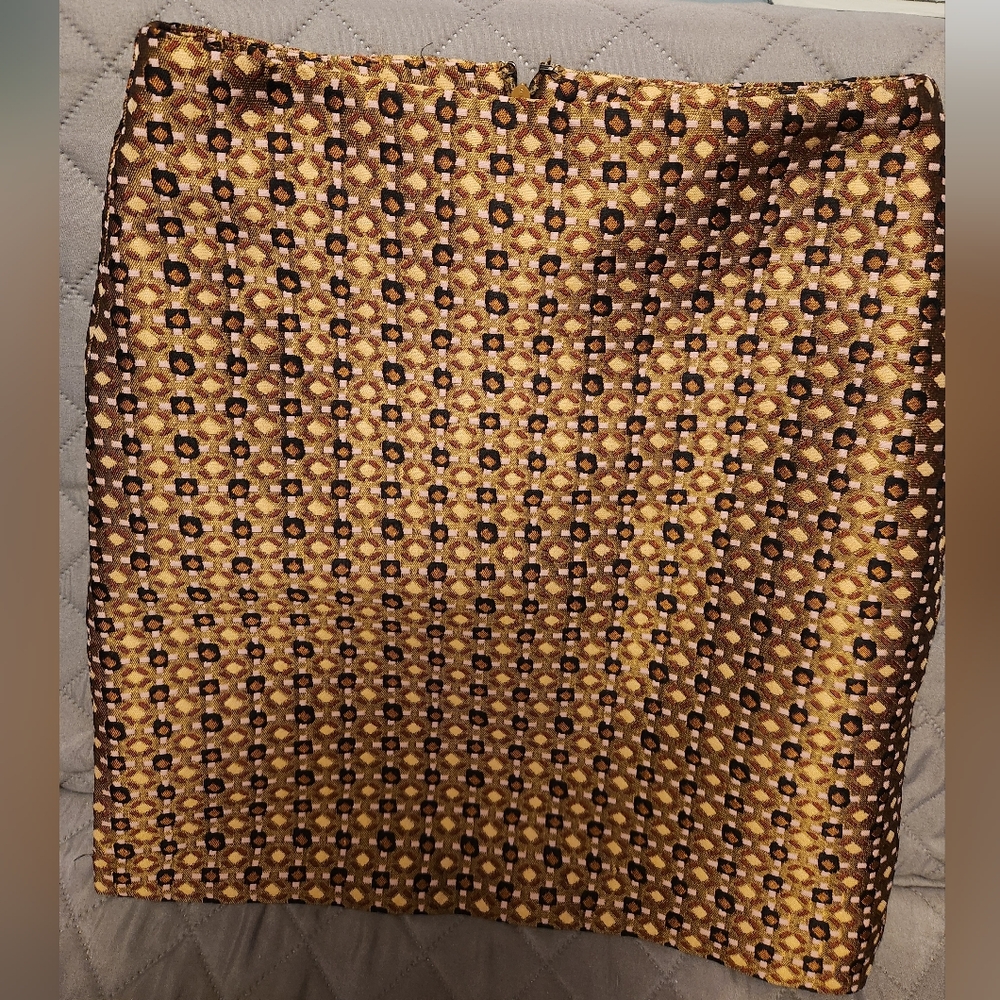 Loft Gold/Brown Woven Skirt Size 00